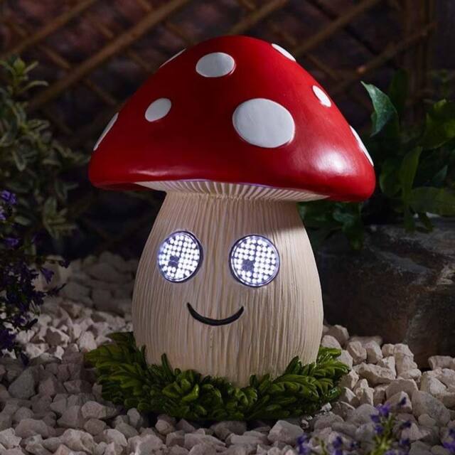 Marco Paul Solar LED Blinkin Mushroom Garden Ornament in Red - Size: 30 cm - image 1