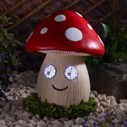 Marco Paul Solar LED Blinkin Mushroom Garden Ornament in Red - Size: 30 cm - thumbnail 1