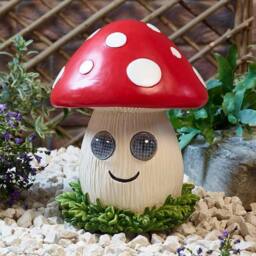 Marco Paul Solar LED Blinkin Mushroom Garden Ornament in Red - Size: 30 cm - thumbnail 2