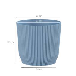 STILVORA Set of 3 Plant Pots 22 cm Blue - thumbnail 4