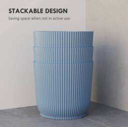 STILVORA Set of 3 Plant Pots 22 cm Blue - thumbnail 7