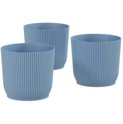 STILVORA Set of 3 Plant Pots 22 cm Blue - thumbnail 5
