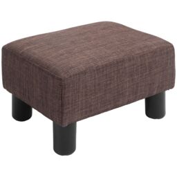 HOMCOM Footstool Ottoman Cube with Plastic Legs in Brown - Size: 40 cm x 30 cm - thumbnail 2