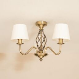 ValueLights Memphis Antique Brass Traditional 3 Way Ceiling Light in Brown - thumbnail 2