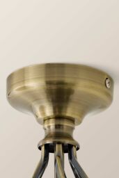 ValueLights Memphis Antique Brass Traditional 3 Way Ceiling Light in Brown - thumbnail 5