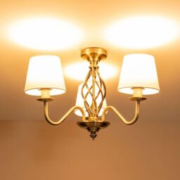 ValueLights Memphis Antique Brass Traditional 3 Way Ceiling Light in Brown - thumbnail 3