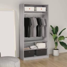 Berkfield Home Wardrobe Grey Sonoma 100x50x200 cm Engineered Wood - Size: 100 x 50 x 200 cm - thumbnail 2