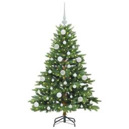 Berkfield Home Artificial Christmas Tree with 150 LEDs Green 120 cm PE & PVC - thumbnail 3