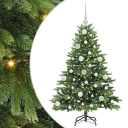Berkfield Home Artificial Christmas Tree with 150 LEDs Green 120 cm PE & PVC - thumbnail 2