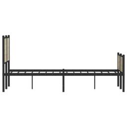 Berkfield Home Metal Bed Frame without Mattress Sonoma Oak 140x200 cm in Brown - thumbnail 6