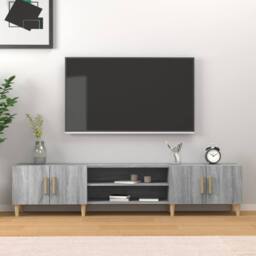 Berkfield Home TV Cabinet Grey Sonoma 180x31.5x40 cm Engineered Wood - thumbnail 2