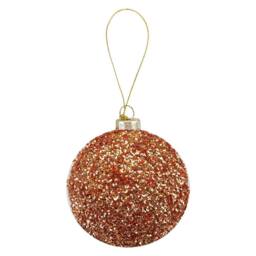 VFM e-Store Christmas Hanging Glass Bauble Decoration 10cm x 9cm Copper X 1 - Size: 10 cm x 9 cm - thumbnail 1