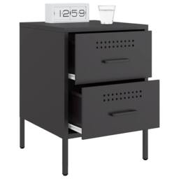 Berkfield Home Bedside Cabinets 2 pcs Black 36x39x50.5 cm Steel - thumbnail 4