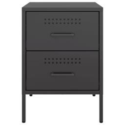 Berkfield Home Bedside Cabinets 2 pcs Black 36x39x50.5 cm Steel - thumbnail 6