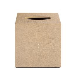 Posh Trading Company Chelsea Square Tissue Box - Faux Shagreen Natural in Beige - thumbnail 2