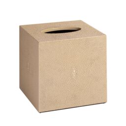 Posh Trading Company Chelsea Square Tissue Box - Faux Shagreen Natural in Beige - thumbnail 1