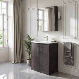 Balterley Winshill Contemporary 2 Door Floor Standing Vanity Basin Unit, 600mm in Grey - thumbnail 4
