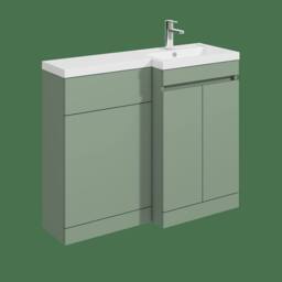 Balterley 1000mm Floor Standing Unit & Right Hand Polymarble Basin - Green - thumbnail 1