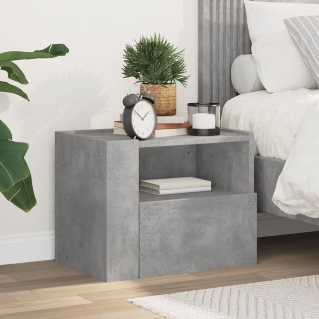 Berkfield Home Wall-mounted Bedside Cabinet Concrete Grey 45x30x35 cm - Size: 45 x 30 x 35 cm - image 1