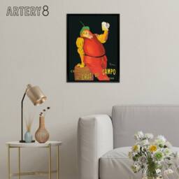 "Artery8 Cappiello Cervezas Cruz Campo Beer Advert Framed Canvas Wall Art Print - Size: W12"" x H16""" - thumbnail 3