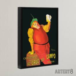 "Artery8 Cappiello Cervezas Cruz Campo Beer Advert Framed Canvas Wall Art Print - Size: W12"" x H16""" - thumbnail 2