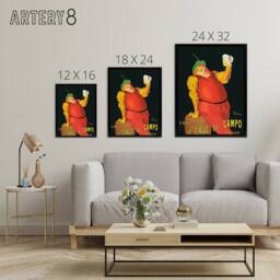 "Artery8 Cappiello Cervezas Cruz Campo Beer Advert Framed Canvas Wall Art Print - Size: W12"" x H16""" - thumbnail 4