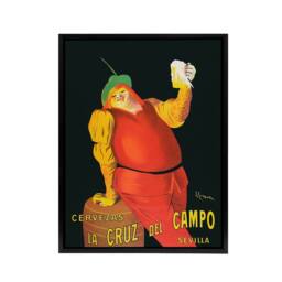 "Artery8 Cappiello Cervezas Cruz Campo Beer Advert Framed Canvas Wall Art Print - Size: W12"" x H16""" - thumbnail 1