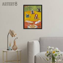 "Artery8 Florine Stettheimer Heat Framed Canvas Wall Art Print - Size: W24"" x H32""" - thumbnail 3