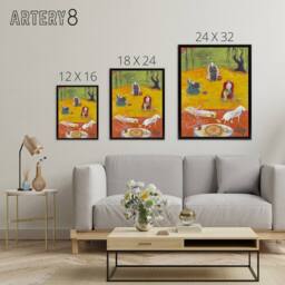 "Artery8 Florine Stettheimer Heat Framed Canvas Wall Art Print - Size: W24"" x H32""" - thumbnail 4