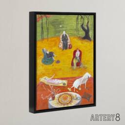 "Artery8 Florine Stettheimer Heat Framed Canvas Wall Art Print - Size: W24"" x H32""" - thumbnail 2