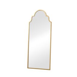 Melody Maison Antique Brushed Gold Arched Wall Mirror 155cm X 60cm in Metallic Gold - Size: 155 cm X 60 cm - thumbnail 1