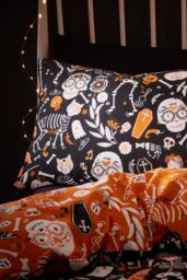 Bedlam 'Halloween Day of the Dead' Childrens Bedroom Duvet Cover Set in Black - Size: Double - thumbnail 3