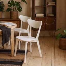 Wyld Haus Set of 2 Saffron White Wooden Dining Chairs - thumbnail 2