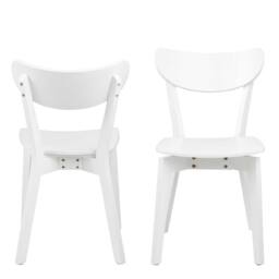 Wyld Haus Set of 2 Saffron White Wooden Dining Chairs - thumbnail 4