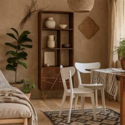 Wyld Haus Set of 2 Saffron White Wooden Dining Chairs - thumbnail 1