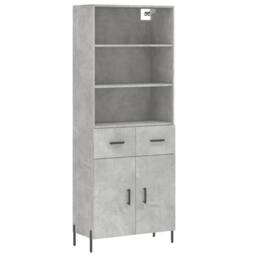 Berkfield Home Highboard Concrete Grey 69.5x34x180 cm Engineered Wood - thumbnail 1