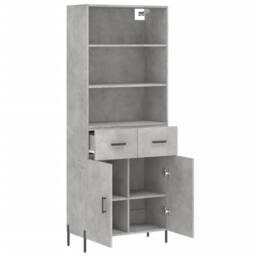 Berkfield Home Highboard Concrete Grey 69.5x34x180 cm Engineered Wood - thumbnail 4