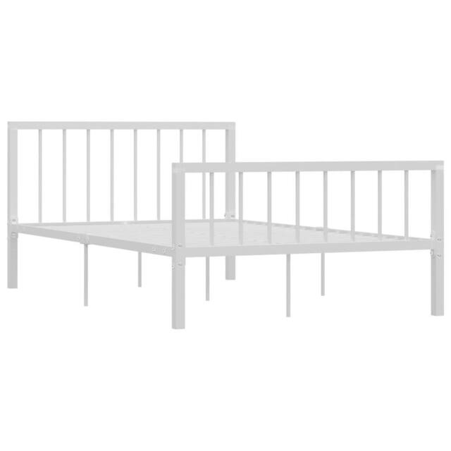Berkfield Home Bed Frame White Metal 120x200 cm - Size: Small Double - image 1