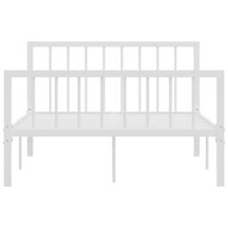 Berkfield Home Bed Frame White Metal 120x200 cm - Size: Small Double - thumbnail 3
