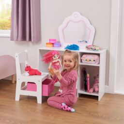 Liberty House Toys Kids Dressing Table in White - thumbnail 3