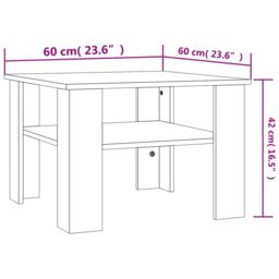 Berkfield Home Coffee Table Concrete Grey 60x60x42 cm Engineered Wood - Size: 60 x 60 x 42 cm - thumbnail 6