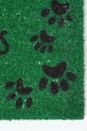 Homescapes Wipe Your Paws Coir Door Mat in Green - Size: 40 cm x 70 cm - thumbnail 2