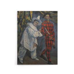 "Artery8 Mardi Gras Pierrot Clown & Harlequin Cezanne Canvas Wall Art Print - Size: W12"" x H16""" - thumbnail 1