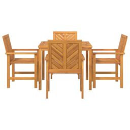 Berkfield Home 4 Piece Garden Dining Set Solid Wood Acacia in Brown - thumbnail 7