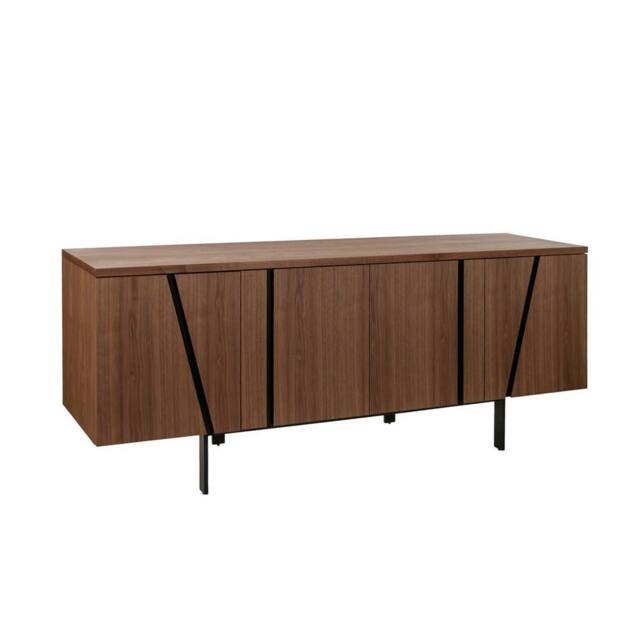 Angel Cerda Walnut Veneer Sideboard with Black Epoxy Steel Legs in Brown - image 1