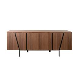 Angel Cerda Walnut Veneer Sideboard with Black Epoxy Steel Legs in Brown - thumbnail 2