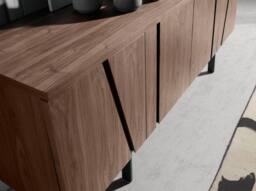 Angel Cerda Walnut Veneer Sideboard with Black Epoxy Steel Legs in Brown - thumbnail 5