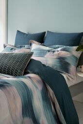 Harlequin 'Oscillation Cascade' Cotton Duvet Cover Set in Teal - Size: Double - thumbnail 2