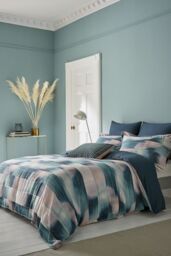 Harlequin 'Oscillation Cascade' Cotton Duvet Cover Set in Teal - Size: Double