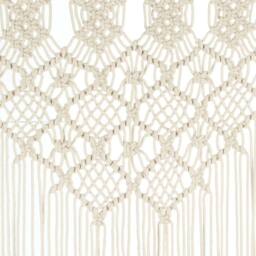Berkfield Home Macrame Curtain 140x240 cm Cotton in Cream - thumbnail 4